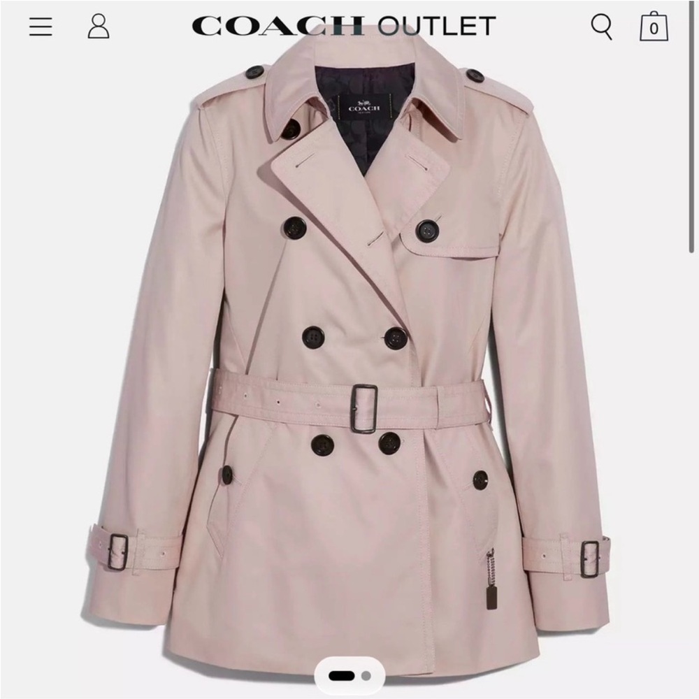 Coach Women's Double-Breasted Trench Coat in Light Pink